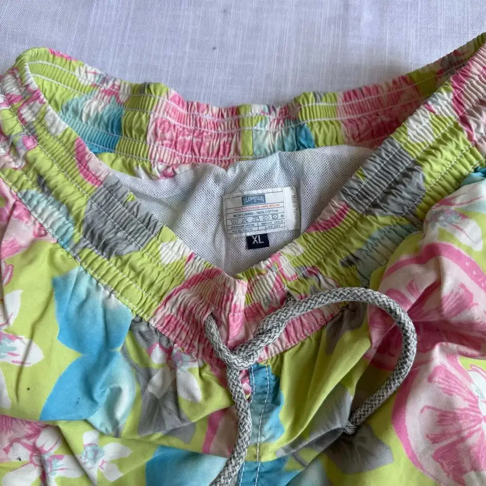 Vintage Vilebrequin Citrus Fruit Floral Print Swim Trunks Shorts Size XL